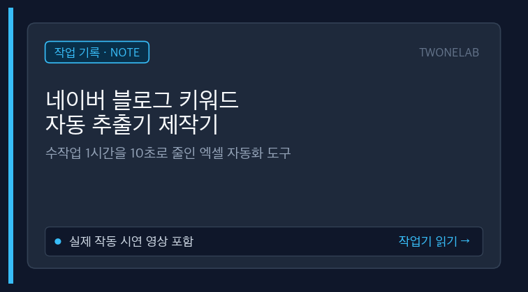 직접 쓰려고 만든 네이버 블로그 키워드 자동 추출기 제작기